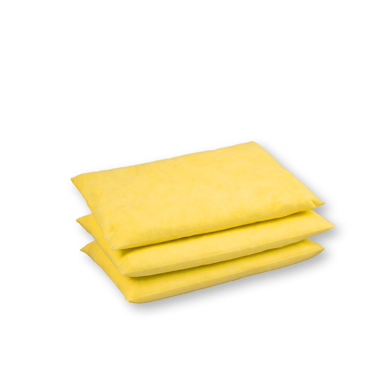 <font color="#294c85"><b>PSP100-086</b></font><br>Hazmat Sorbent Pillow, 8" x 18", Yellow, 15 Gallon, Pack of 20