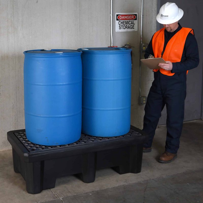 <font color="#294c85"><b>PSP300-038</b></font><br>Ultra-Spill Pallet, 53" x 29" x 16.5", Economy, 2 Drum Type , 250 L Capacity
