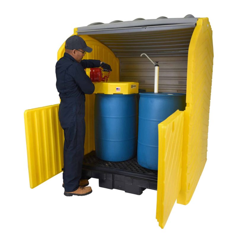 <font color="#294c85"><b>PSP300-041</b></font><br>Ultra-Hard Top, P4 Plus, 4 Drum Storage, c/w Drain, 64" x 62" x 79", 284 L Capacity