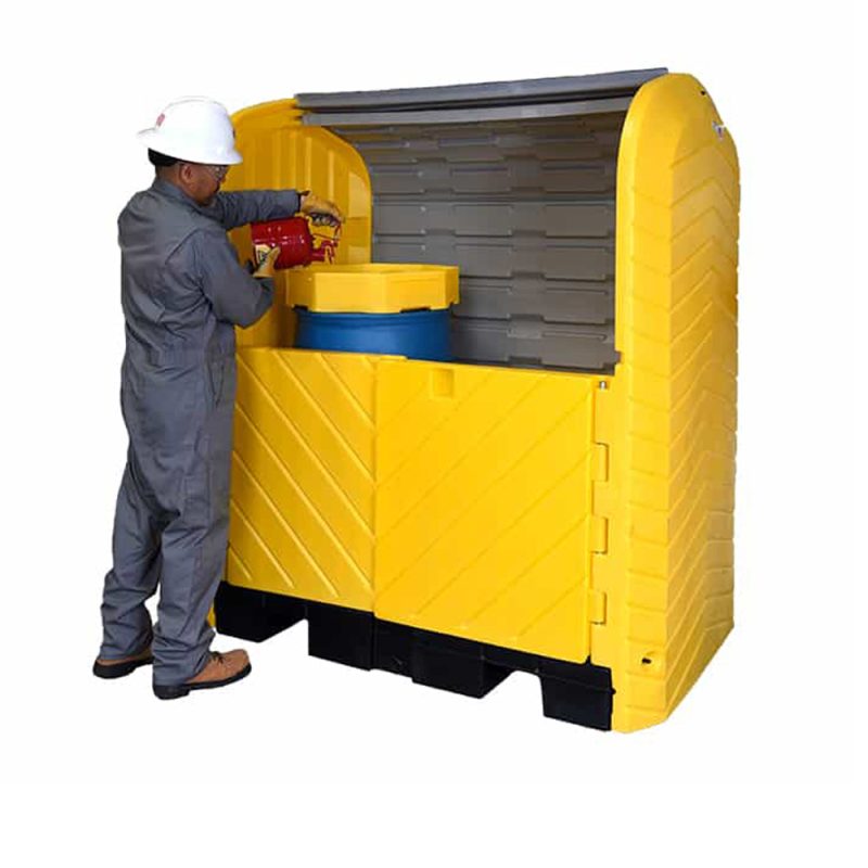 <font color="#294c85"><b>PSP300-042</b></font><br>Ultra-Hard Top, P2 Plus, 2 Drum Storage, c/w Drain, 67" x 41" x 74", 250 L Capacity