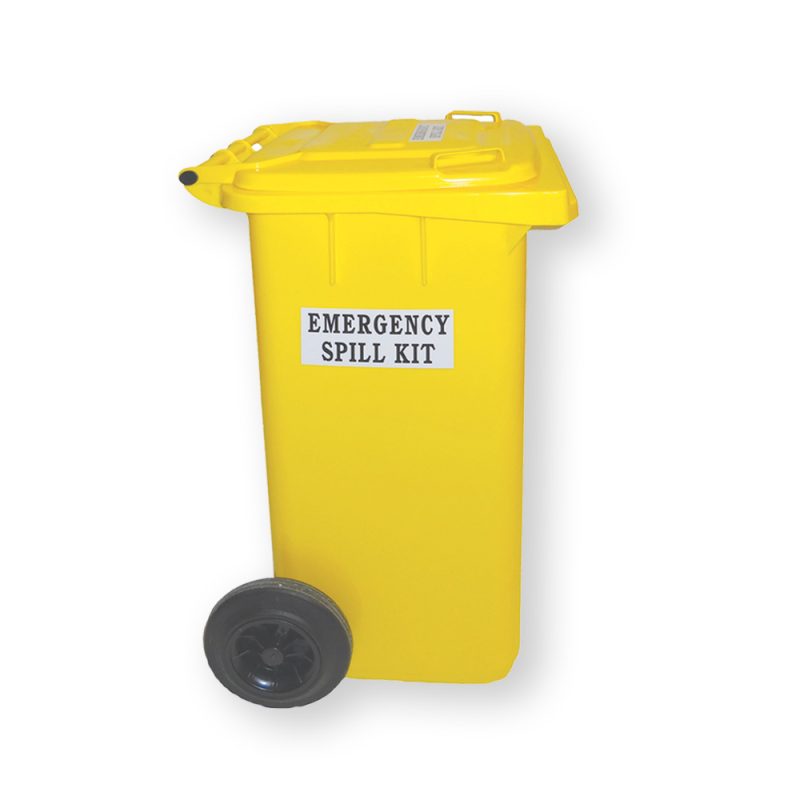 <font color="#294c85"><b>PSP700-014</b></font><br>Oil Only Spill Kit, Medium Yellow Mobile Bin, 150 L Capacity