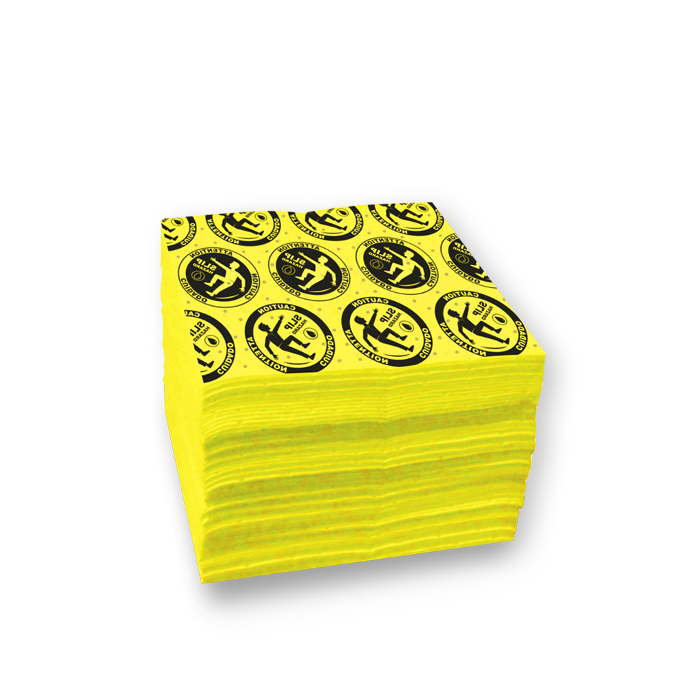 <font color="#294c85"><b>PSP100-015</b></font><br>Hazmat Slip Hazard Pictogram Sorbent Pad, 16" x 18", One-Ply, Heavy Weight, 30 Gallon, Pack of 100